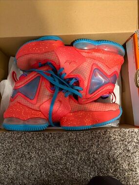 Lebron 19s Red and Blue Volleyball/Basketball shoes